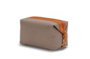 MAXI Waschtasche | azurblau | silber | genarbt