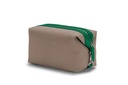 MAXI Waschtasche | smaragd | silber | genarbt