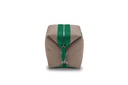 MAXI Waschtasche | smaragd | silber | genarbt