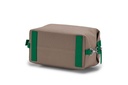 MAXI Waschtasche | smaragd | silber | genarbt