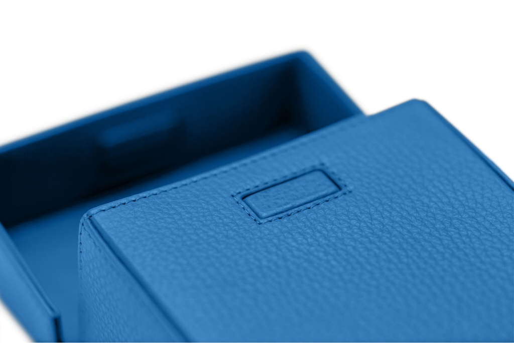 SIMON S | azurblau | silber | genarbt