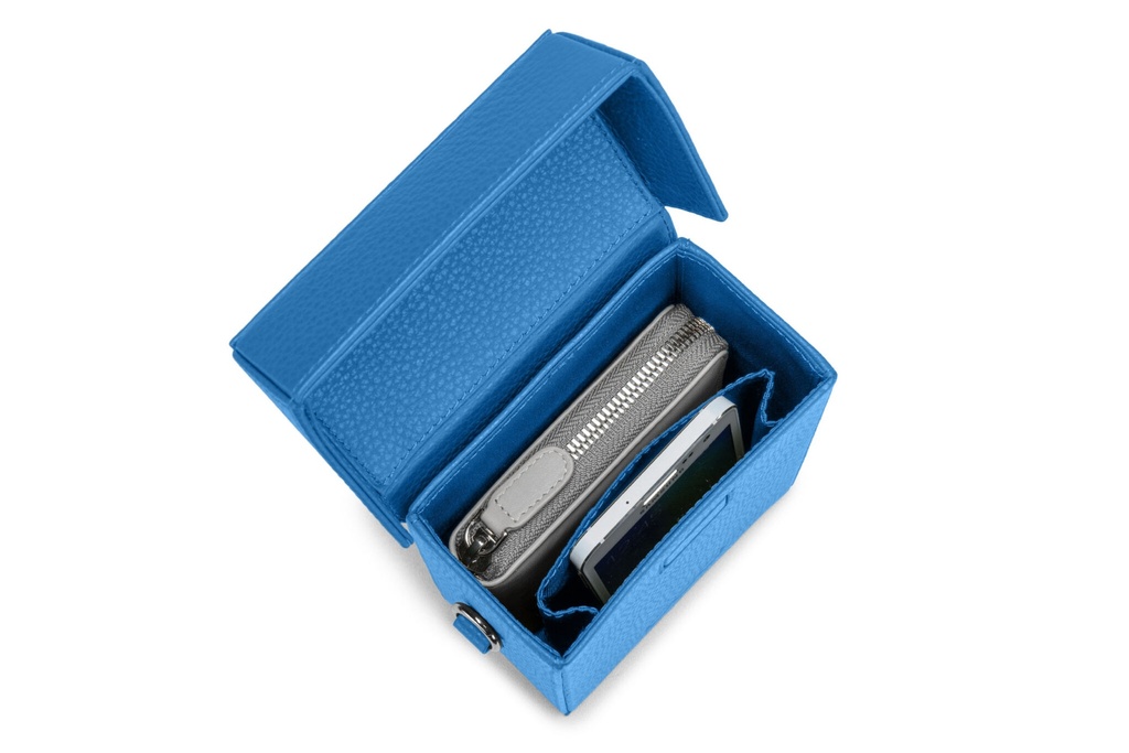 SIMON S | azurblau | silber | genarbt