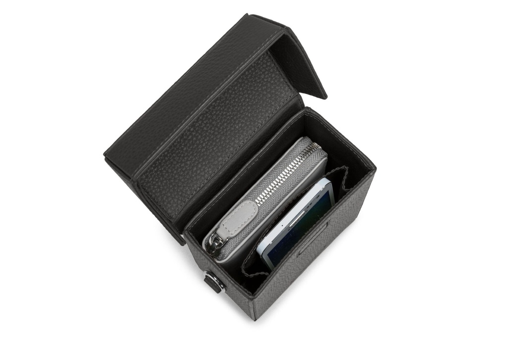 SIMON S | schwarz | silber | genarbt