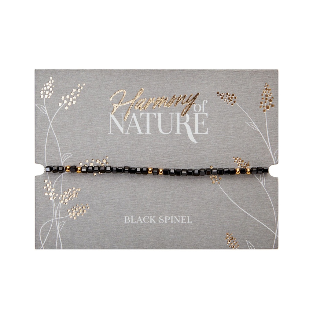 HCA - Armband - Harmony of nature - schwarzer Spinell - vergoldet
