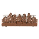 Clayre & Eef - Teelichthalter mit Metallrelief Holländische Häuschen 30x9x11cm