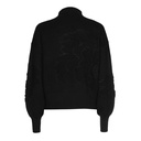 Caroline Biss - COSY PULLOVER WITH FLORAL RELIEF PATTERN black