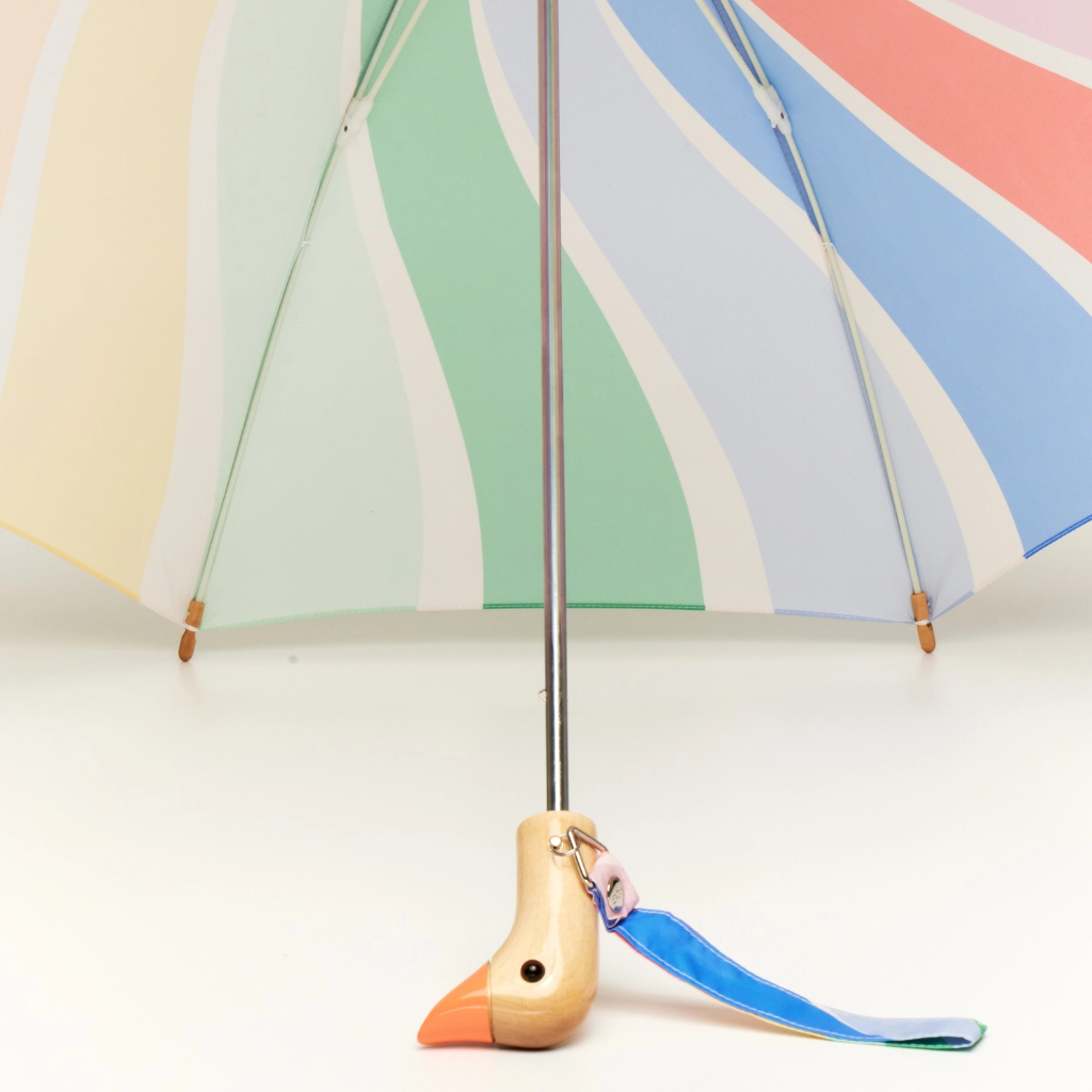 Original Duckhead - Kinder Regenschirm The Duckling - Rainbow Stripes Meri Meri Children Umbrella
