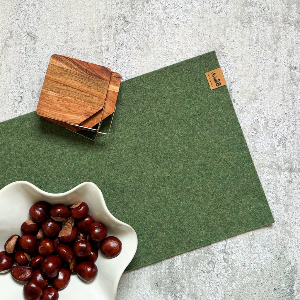 Maxx Factory - Tischläufer BISKOP 4mm rPET - aus up, recycling Filz - salbei - Größe 100x30 cm