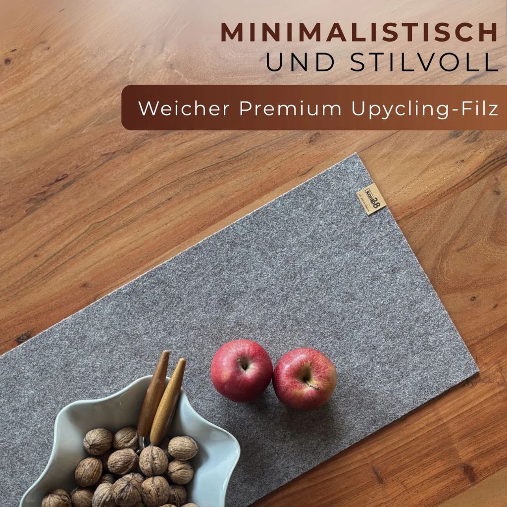 Maxx Factory - Tischläufer BISKOP 4mm rPET - aus up, recycling Filz - salbei - Größe 100x30 cm