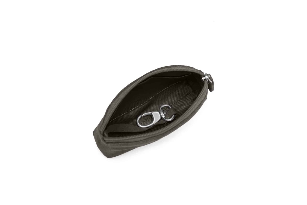 Schlüsseltasche Wildleder | dunkelgrau | silber | Wildleder
