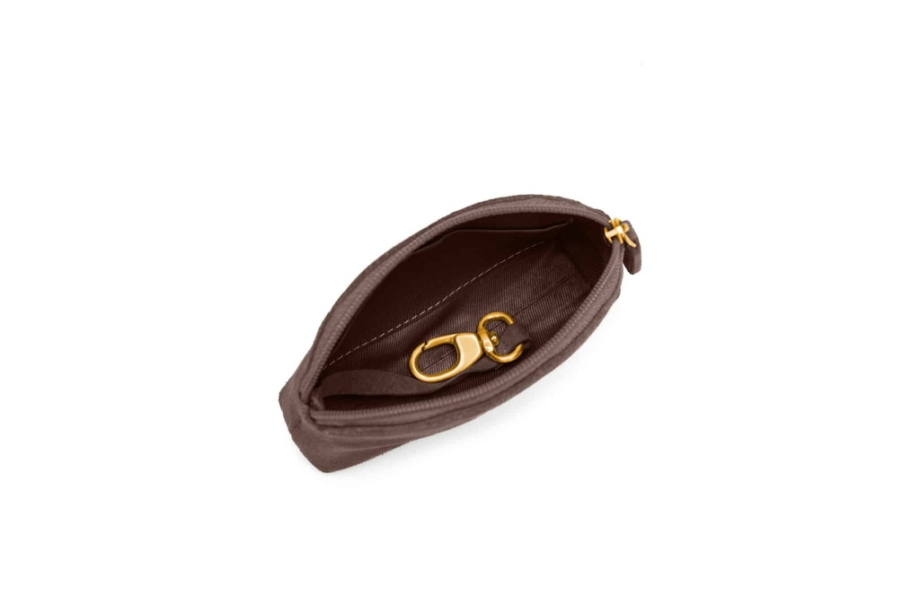 Schlüsseltasche Wildleder | mandel | gold | Wildleder 