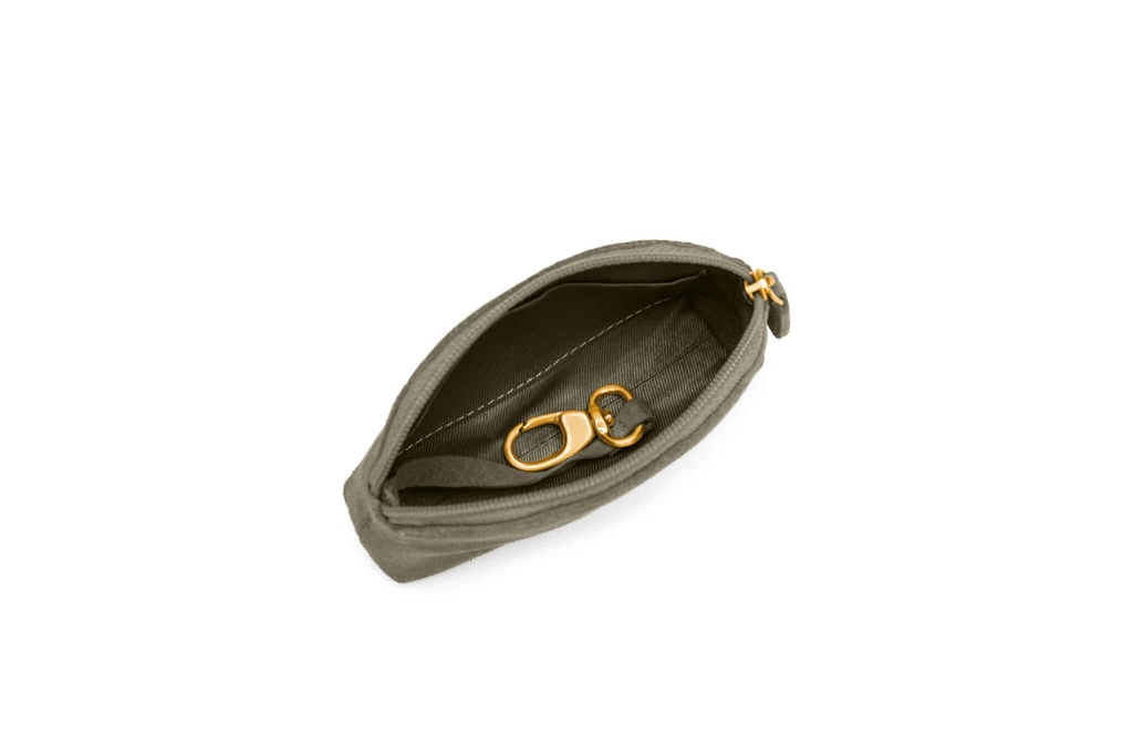 Schlüsseltasche Wildleder | oliv | gold | Wildleder