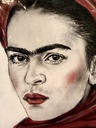 Doris Gaspartic - Unikat Zeichnung - Frida - mit Passepartout 29x37 cm