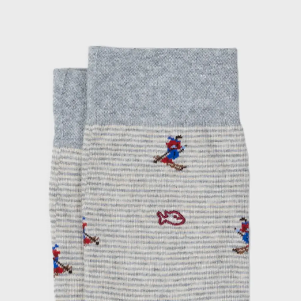 Billybelt - Baumwollsocken Patterned RED SLOPE/SKI gestreift - light grey, bordeaux