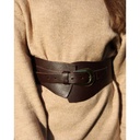 Amsterdam Heritage - Midwaist Belt PRYA - breiter Taillengürtel mit Hufeisenschnalle - dunkelbraun gold