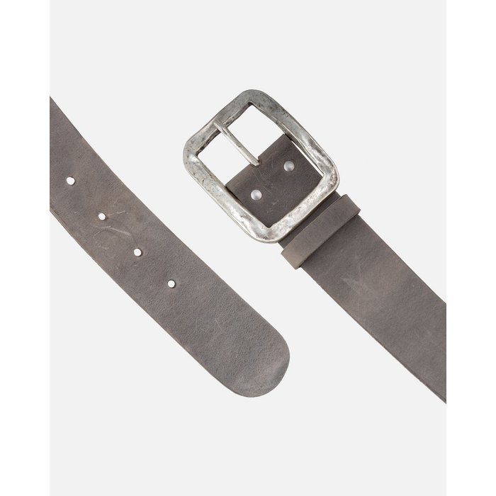 Amsterdam Heritage - Belt FRANS - breiter Ledergürtel mit antiker Schnalle - grau silber