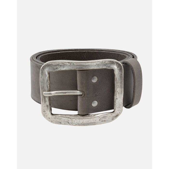 Amsterdam Heritage - Belt FRANS - breiter Ledergürtel mit antiker Schnalle - grau silber
