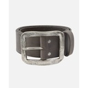 Amsterdam Heritage - Belt FRANS - breiter Ledergürtel mit antiker Schnalle - grau silber