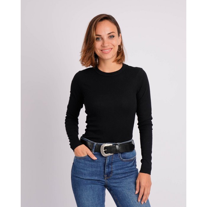 Amsterdam Heritage - Belt WEN - Ledergürtel mit Western-Schnalle - schwarz silber