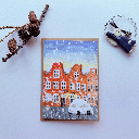 Elena Klein - Klappkarte mit Umschlag - Schnee im holländischen Viertel
