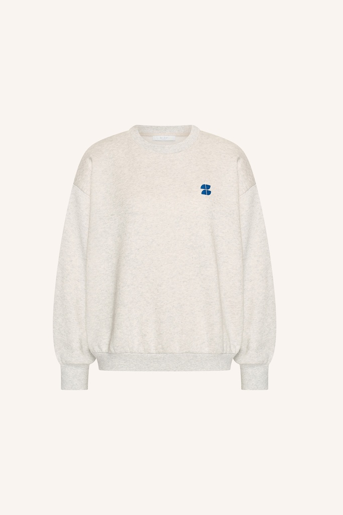 By Bar - Bibi Melange Lucky Every Day Sweater - 815 light grey melee