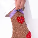 Billybelt - Baumwollsocken Herz braun rot