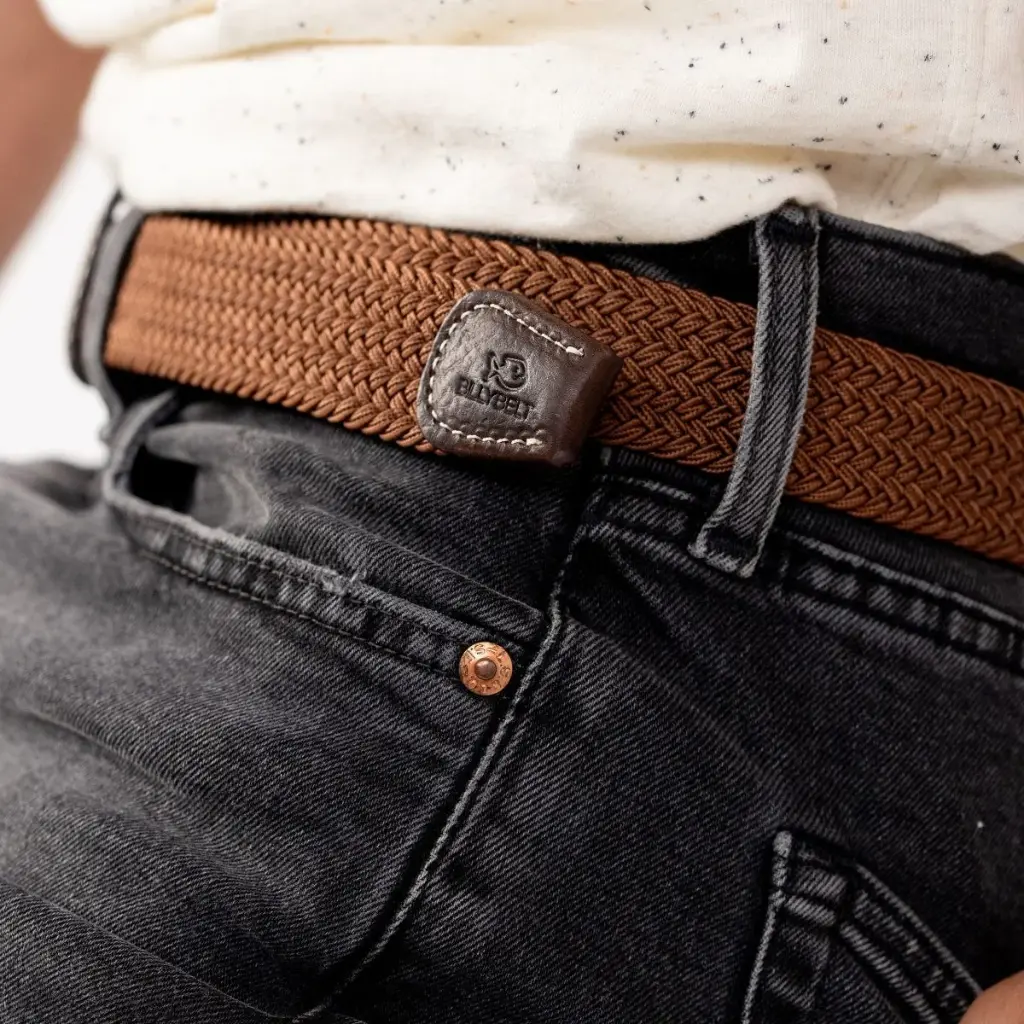 Billybelt - Elastischer Flechtgürtel - Camel Brown