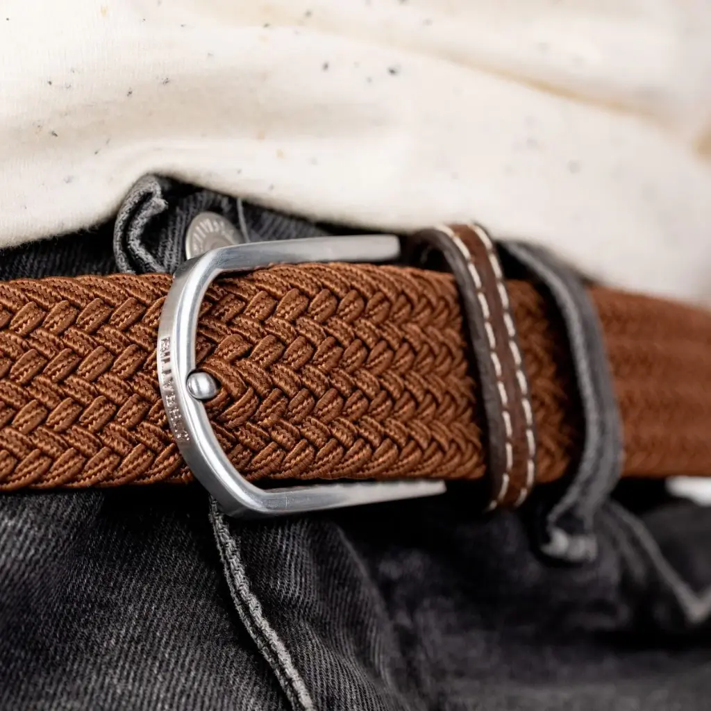 Billybelt - Elastischer Flechtgürtel - Camel Brown