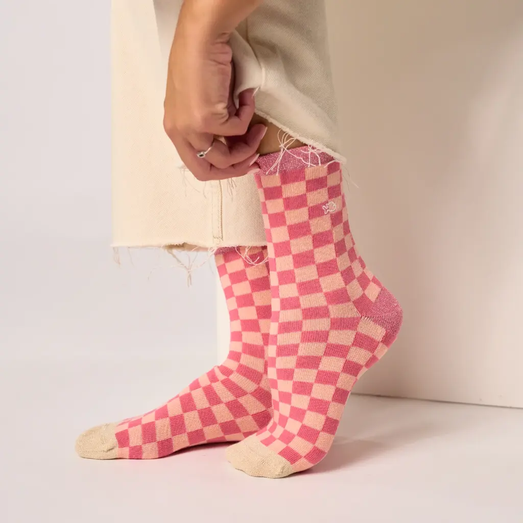 Billybelt - Karo Socken - Pink Peach 