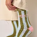 Billybelt - Baumwollsocken PEACE gestreift - light blue khaki rose