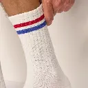 Billybelt - Baumwollsocken Retro Socks - White Red Blue Striped