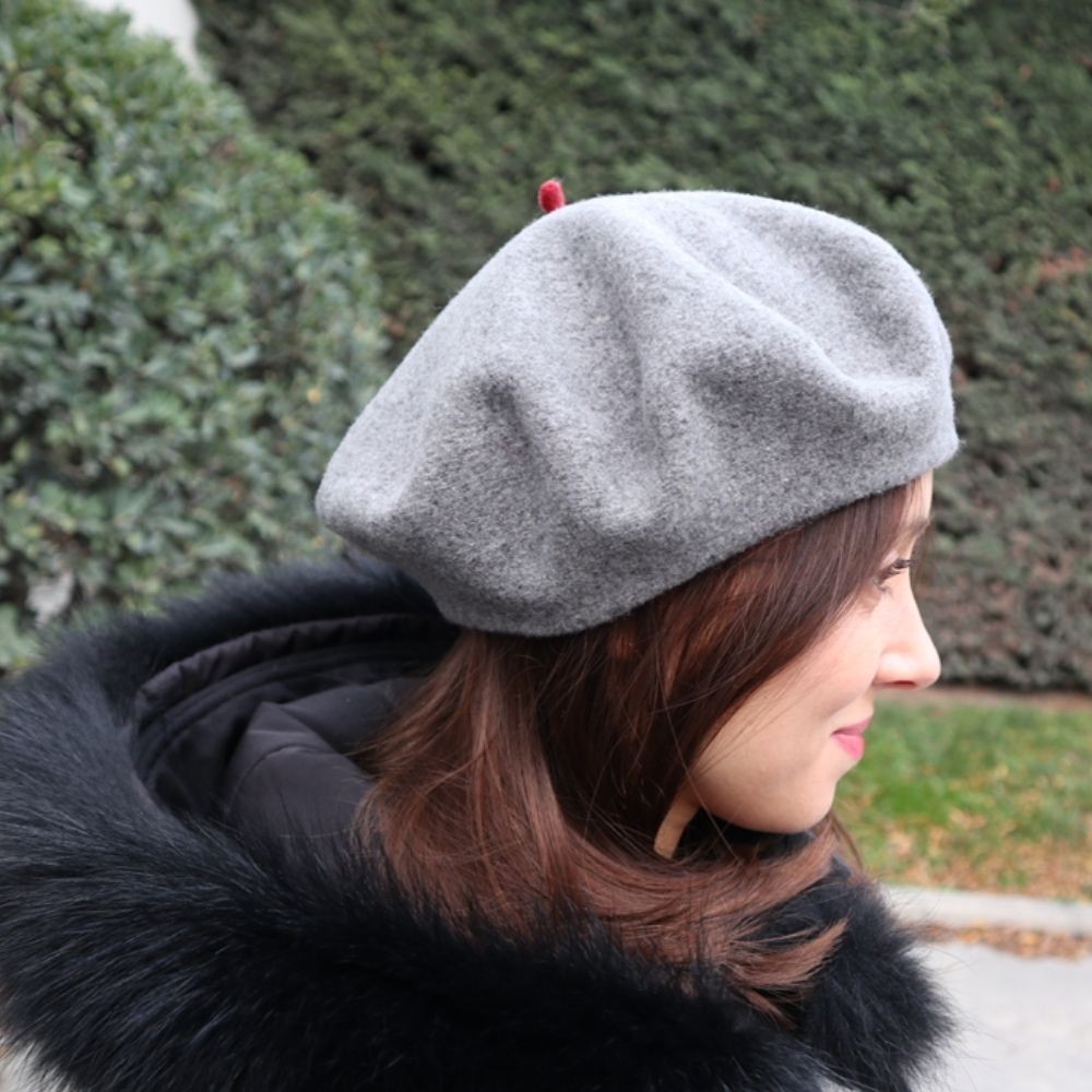 Le Beret Francais - Beret Baskenmütze - Light Heather Grey