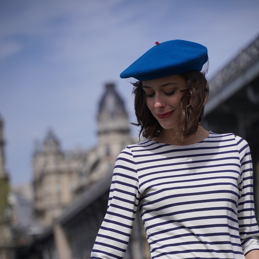Le Beret Francais - Beret Baskenmütze - Teal blue