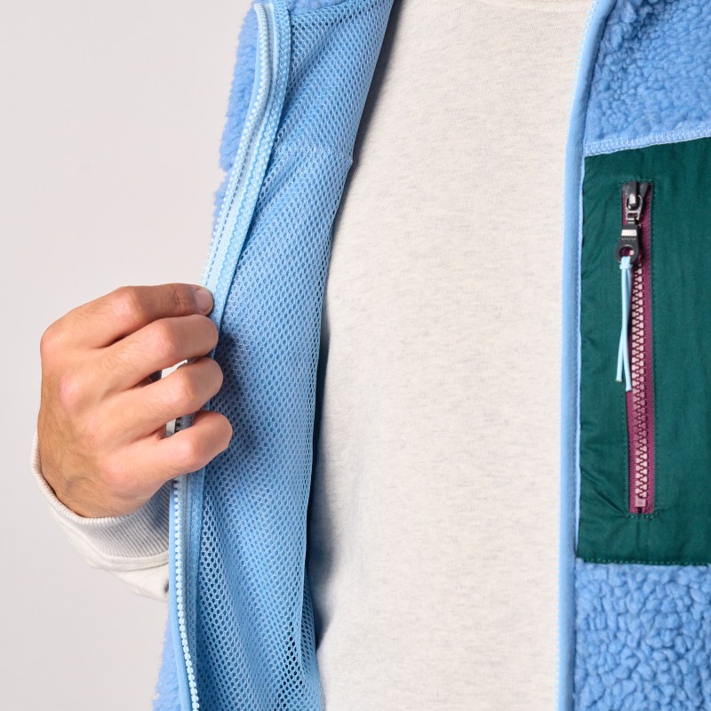 Billybelt - Sherpa Weste ärmellos - Blue + Green