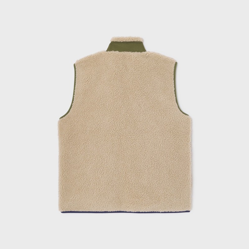 Billybelt - Sherpa Weste ärmellos - Natural + Khaki