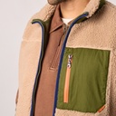 Billybelt - Sherpa Weste ärmellos - Natural + Khaki