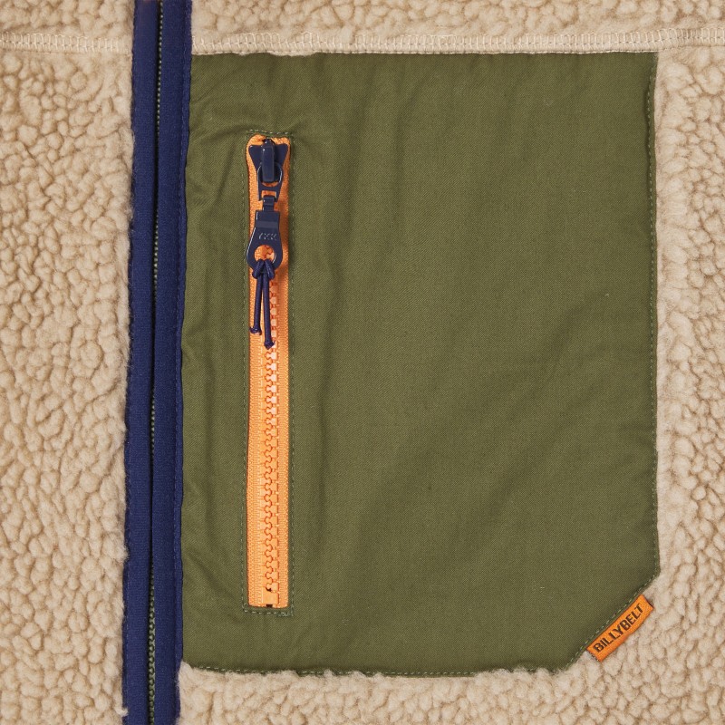 Billybelt - Sherpa Weste ärmellos - Natural + Khaki