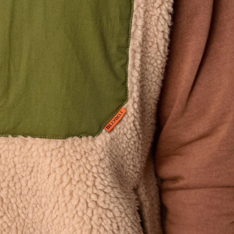 Billybelt - Sherpa Weste ärmellos - Natural + Khaki