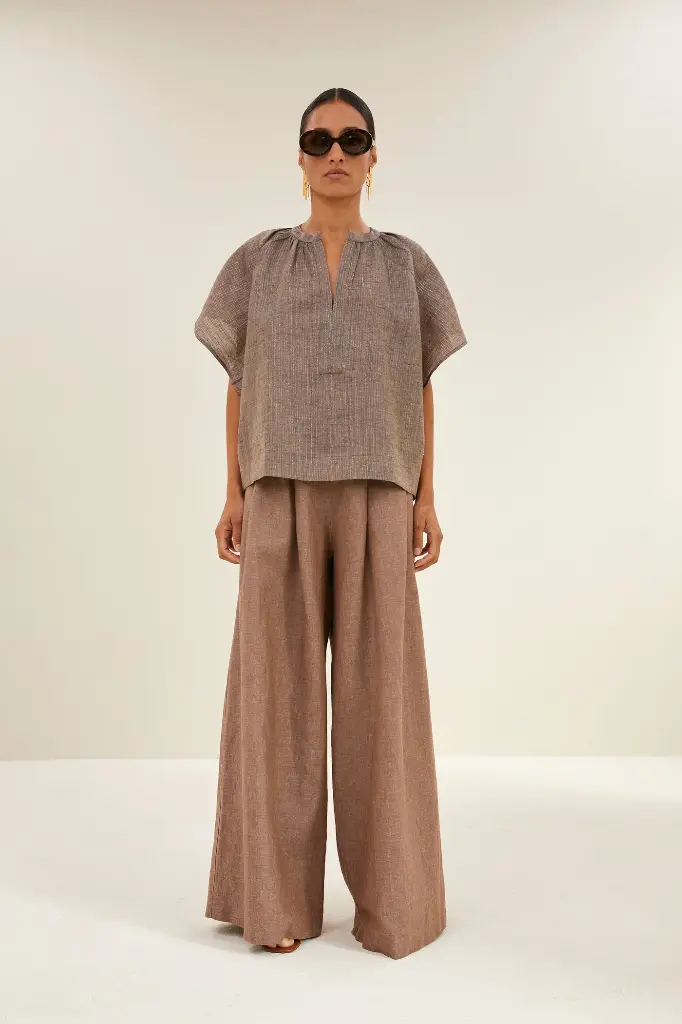 By Bar - Vina Lurex Blouse - 1710 iced coffee