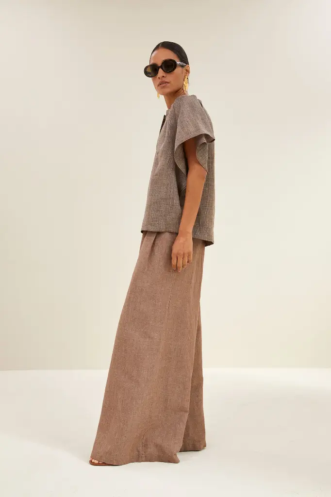 By Bar - Vina Lurex Blouse - 1710 iced coffee