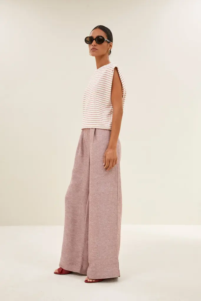 By Bar - Diede Heavy Jersey Stripe Top - 1326 Sunset rose stripe