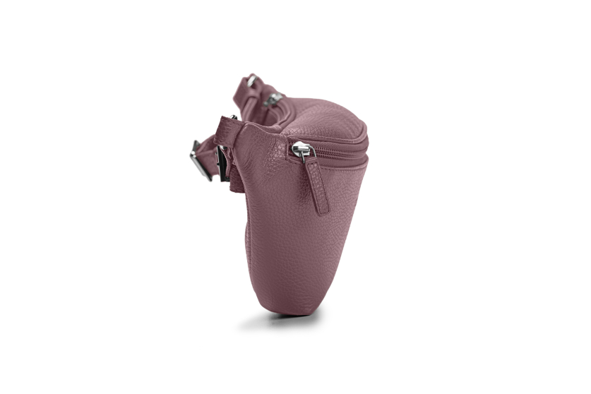 KIM Gürteltasche | mauve | silber | Weite 100-165 | genarbt 