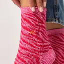 Billybelt - Baumwollsocken Zebra glitter - pink, rot