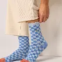 Billybelt - Baumwollsocken kariert - blau, himmelblau