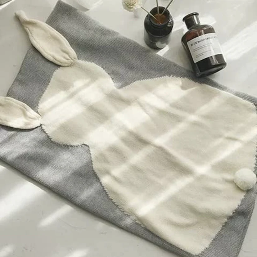 Annie & Charles - Babydecke Hase grau