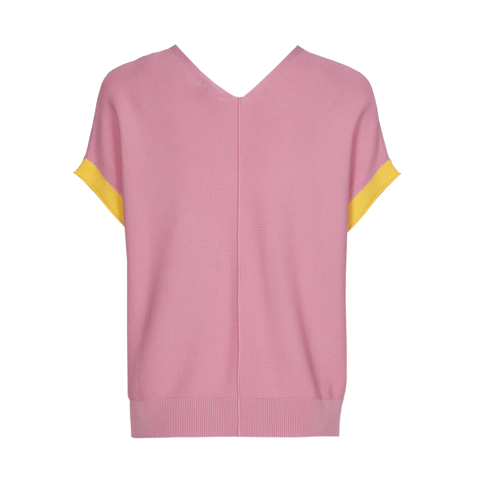 Caroline Biss - Kurzarmpullover TWO-COLOUR SWEATER Flamingo