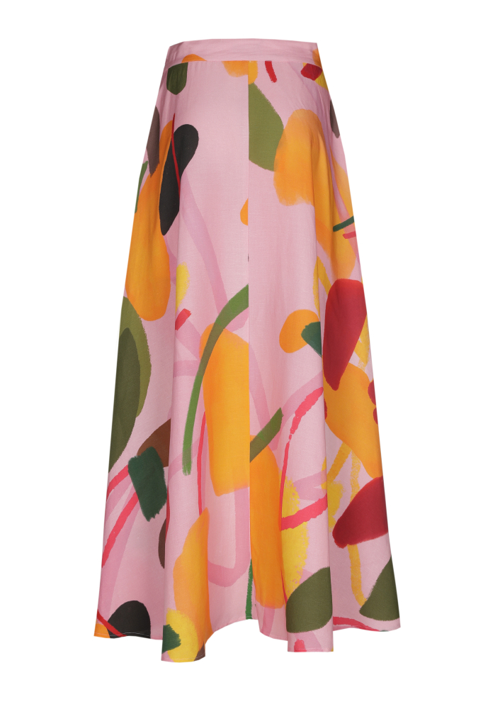 Caroline Biss - MIDI-SKIRT WITH ABSTRACT PRINT multi color