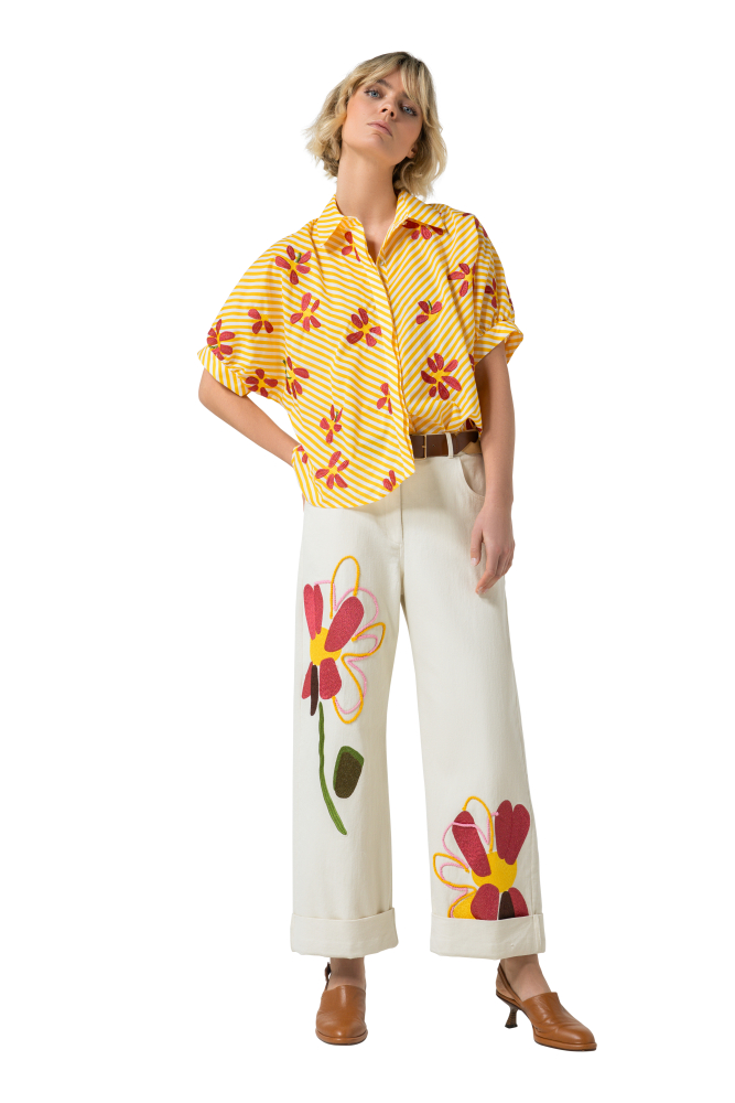 Caroline Biss - SUMMER BLOUSE WITH EMBROIDERY multi color