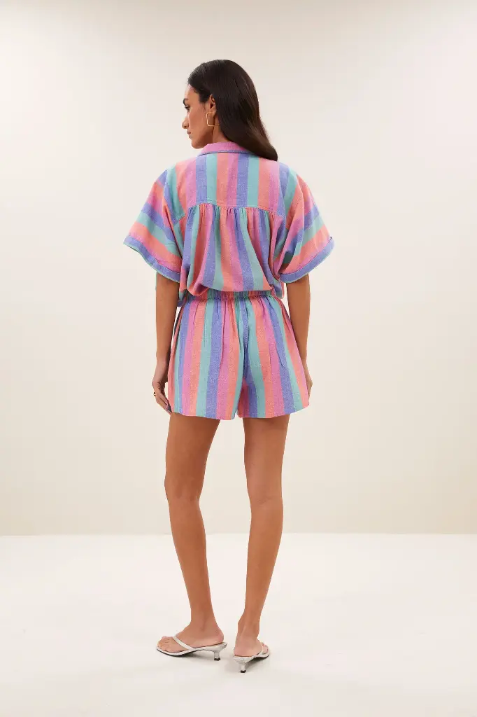 By Bar - Sunny Rainbow Pleats Blouse - 910 Rainbow Stripe