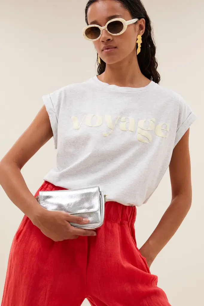 By Bar - Tobi Voyage Top - 815 Light Grey Melee